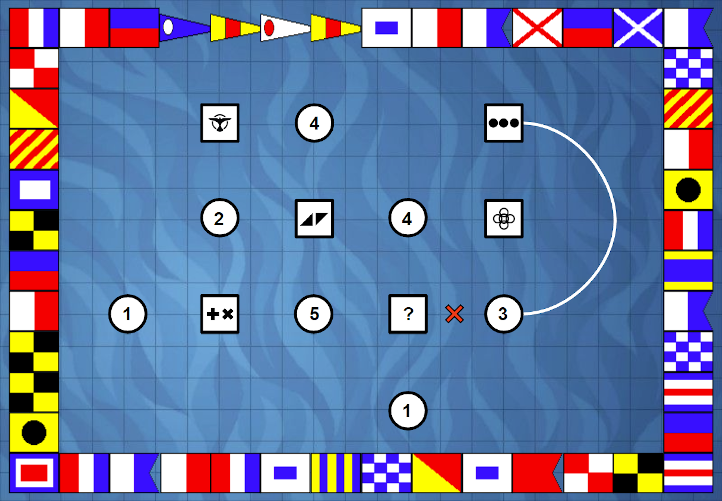A puzzle map on the sea